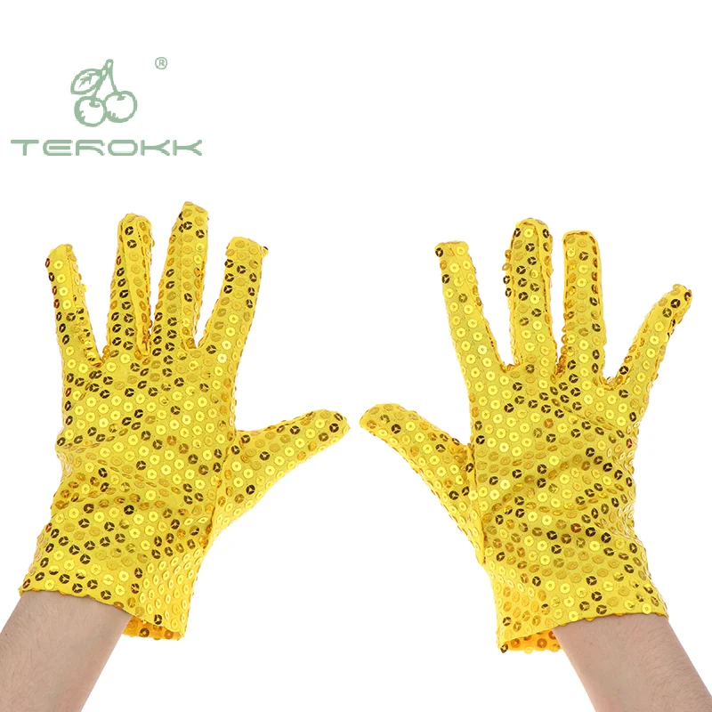 2 uds/1 par Punk moda Sexy lentejuelas brillantes guantes de rendimiento gótico fiesta de noche Club ropa de mano vientre Iatin guantes de baile