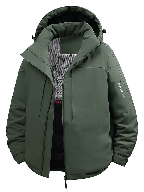 

Мужская зимняя утепленная куртка Aphene из хлопка с подкладкой из флиса, ветрозащитная, с капюшоном, на молнии, для активного отдыха, стандартный крой