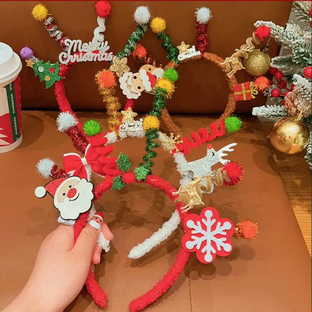 إكسسوارات الشعر الجميلة عيد الميلاد عقال عيد الميلاد عيد ميلاد سعيد سانتا كلوز الشعر هوب خوذة هيرباند قرن الوعل الشعر هوب في الهواء الطلق