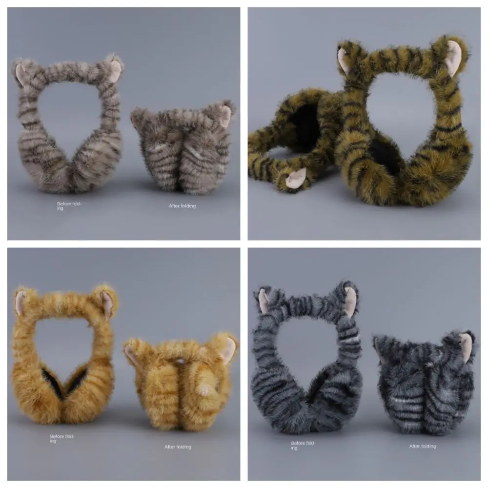 Novo padrão de gato feminino earmuffs à prova de vento mais quente outono e inverno capa de orelha confortável pelúcia ciclismo earflap presente aniversário