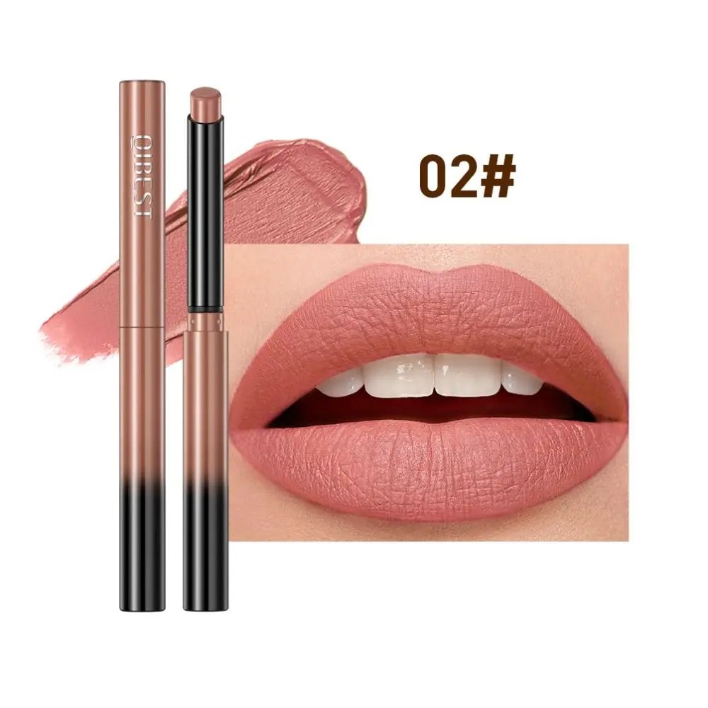 Long Lasting Matte Nude Batom Lápis de 12 cores Lip Liner, ferramenta cosmética impermeável, Lipliner, copo antiaderente, Colorfast