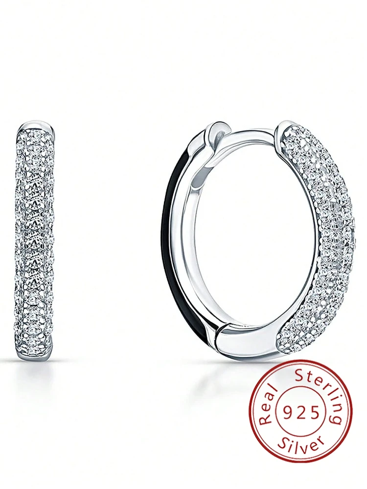 

925 Sterling Silver Colourful Half circle Earrings For Anniversary Birthday Gift Dating Daily Wear High Quality Fine Jewelry