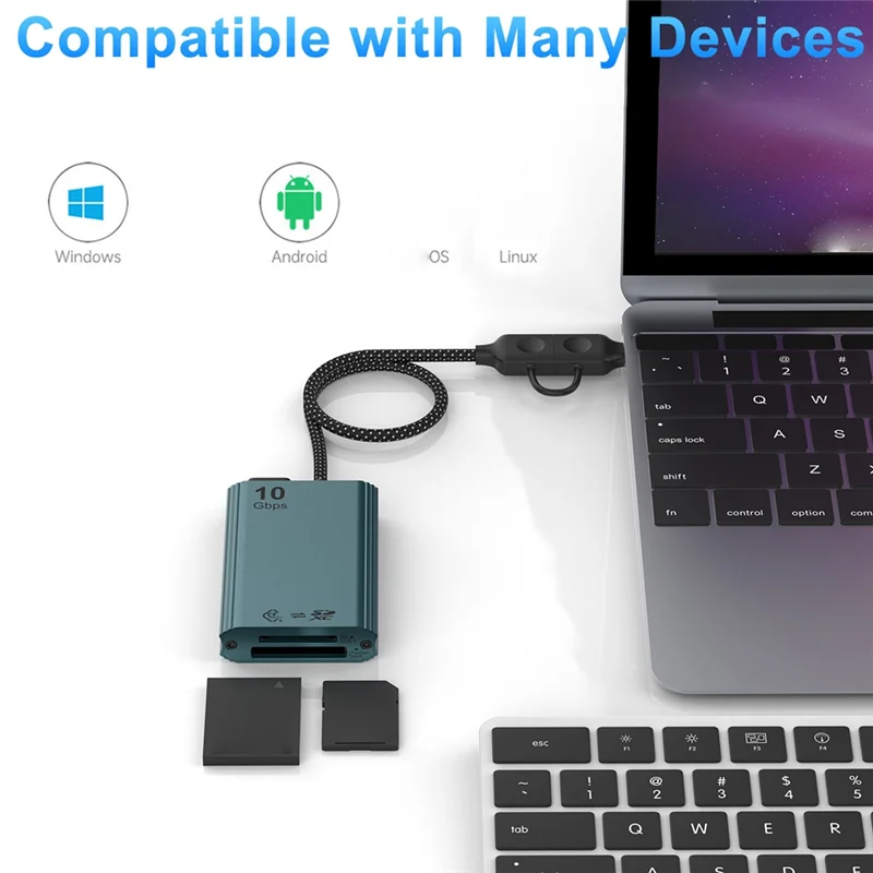 

Classic-Cfexpress Type B And SD Dual-Slot Memory Card Reader, 10Gbps USB 3.2 Gen 2 Type B Cfexpress Adapter Memory Card Reader