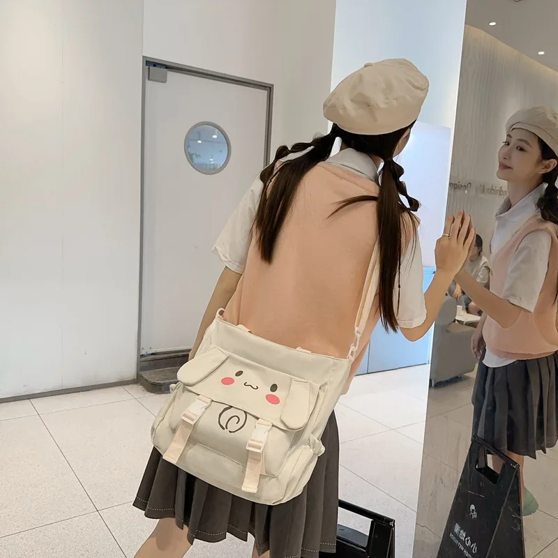 New Sanrio Ins Style Large Capacity Shoulder Bag For Girls Melody Kuromi Class Crossbody Bag Portable Cute Tutoring Bag