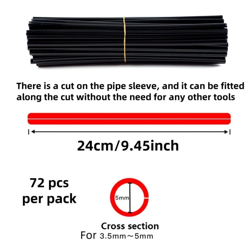 72 Pcs/pack MTB Wheel Rim Spoke Shrouds Skins Covers Mountain Bike Optional Color Decoration Spoke Pipe