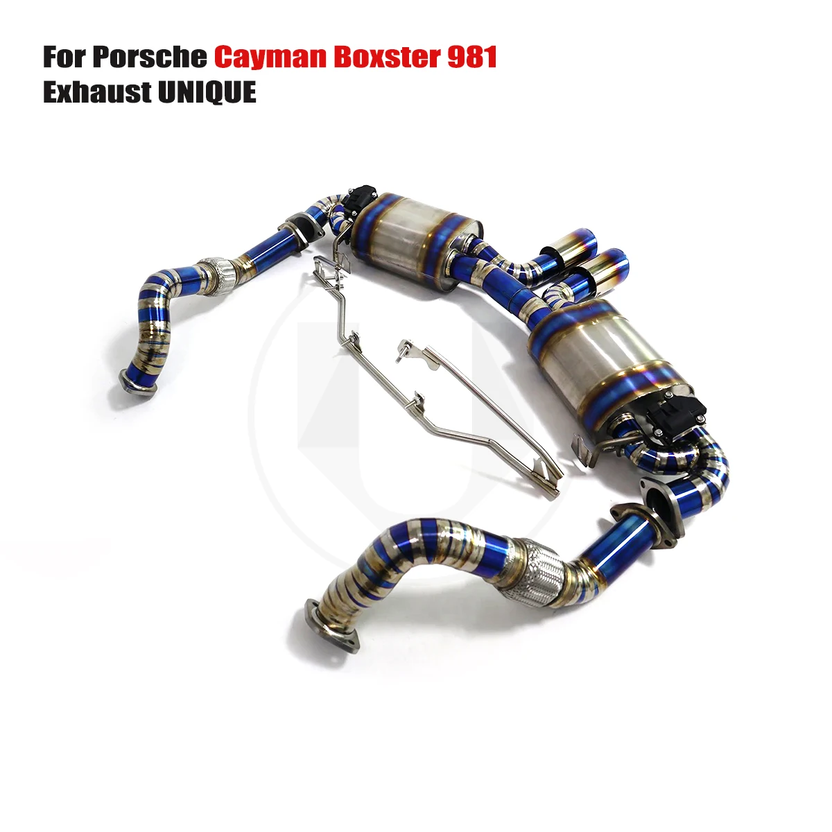 UNIQUE For 2013-2015 Porsche Cayman Boxster 981 2. performance valve titanium exhaust system  TC4 titanium alloy exhaust muffler