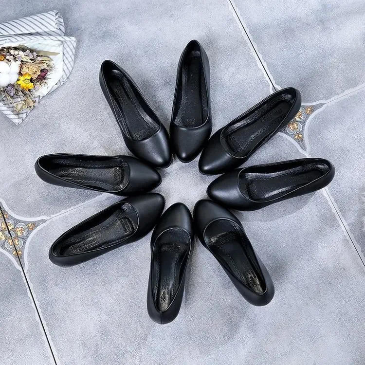 Fashion Women Mid Heel Pumps 2023 New Women Shoes Classic Black Thick Heel High Heels Shoes for Work Ladies Shoes