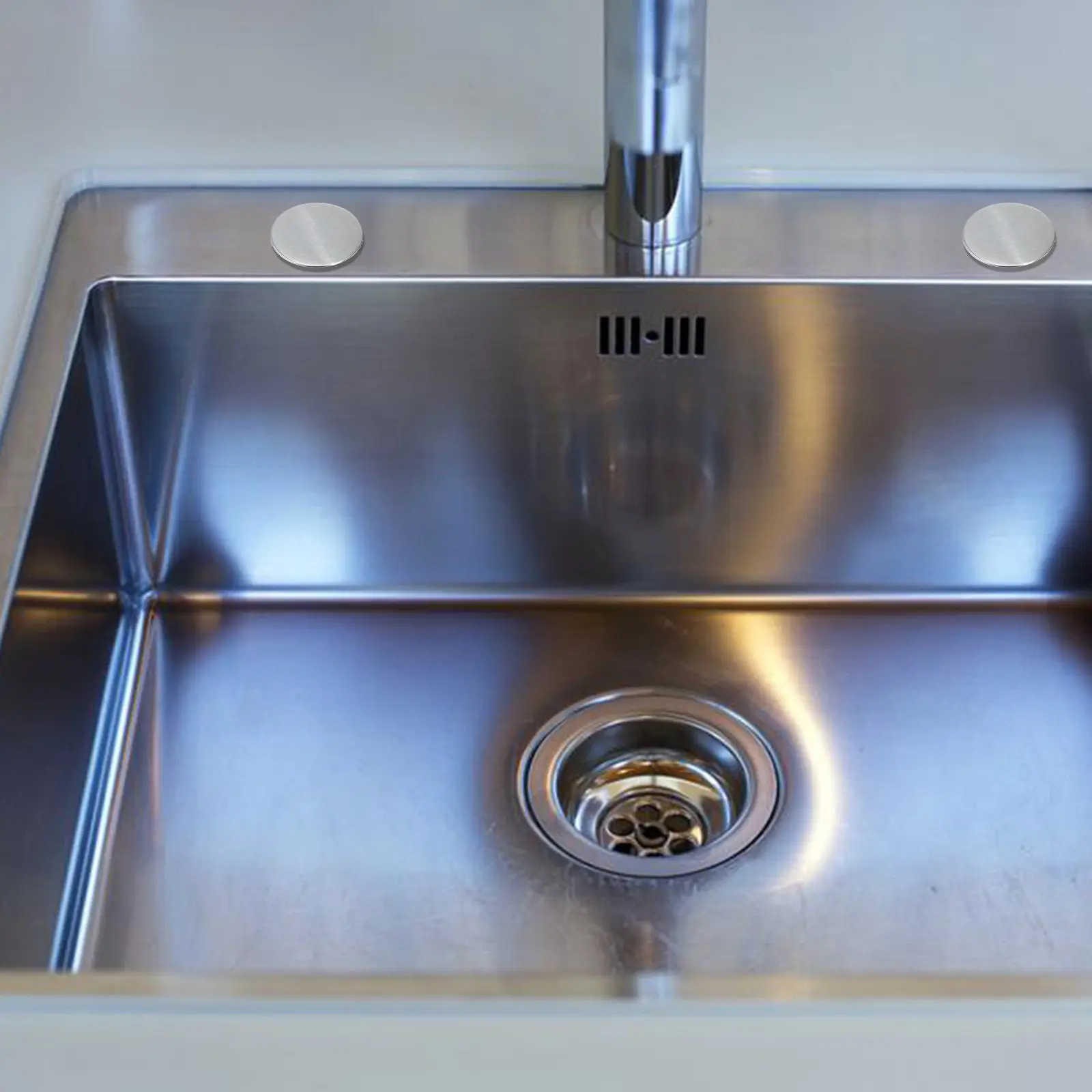 

4Pcs Premium Sink Tap Hole Sealing Cap Stainless Steel Leak Proof Cover for Kitchen Washbasin Faucet Decoration Accessory Use