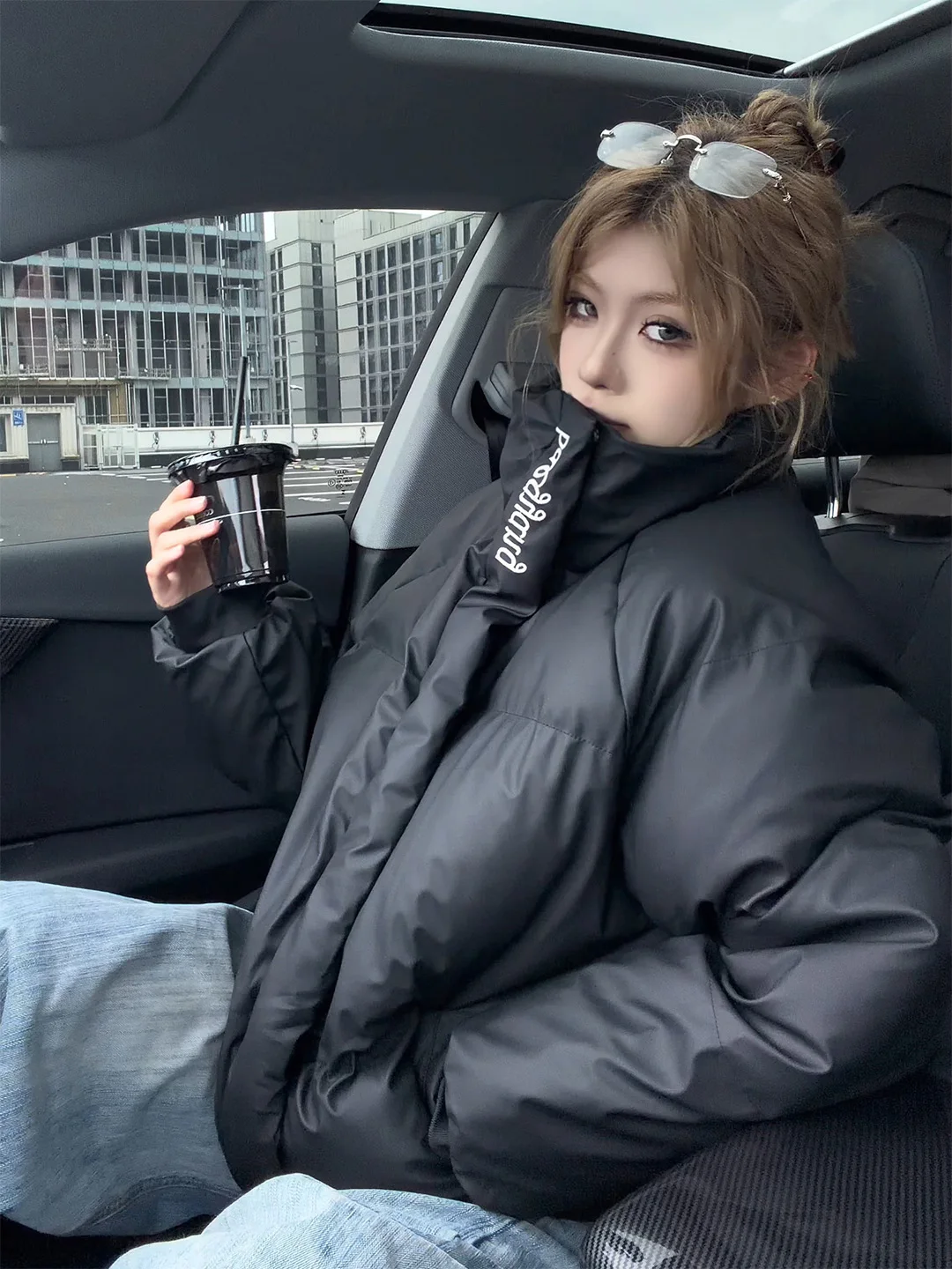 

Американское зимнее утепленное хлопковое пальто-куртка для мужчин и пар, с воротником, в стиле High Street