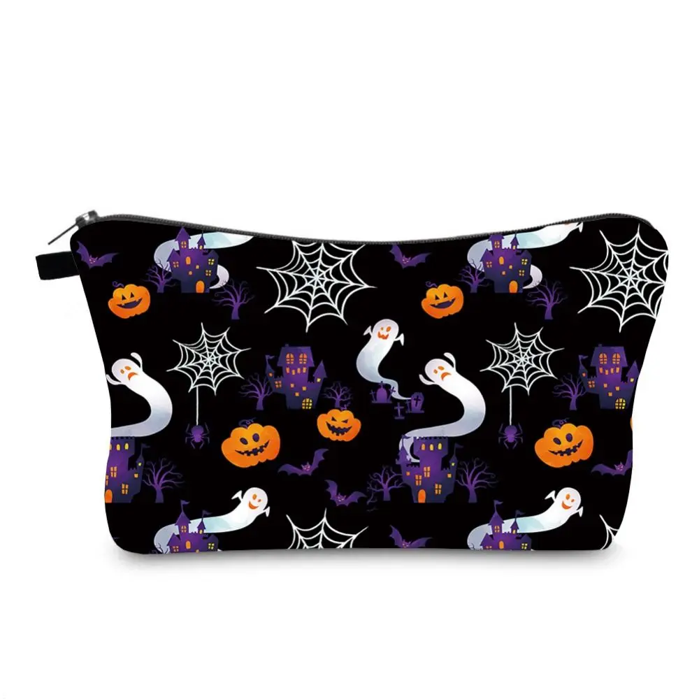 

Cartoon Pumpkin Halloween Makeup Bags Large Capacity Ghost Halloween Purse Waterproof Handbags Halloween Cosmetic Bag Outdoor