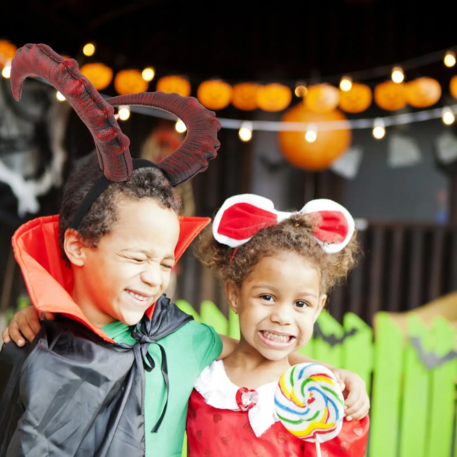 Halloween cosplay traje chifre do diabo bandana fita de cabelo carnaval máscara hairbands