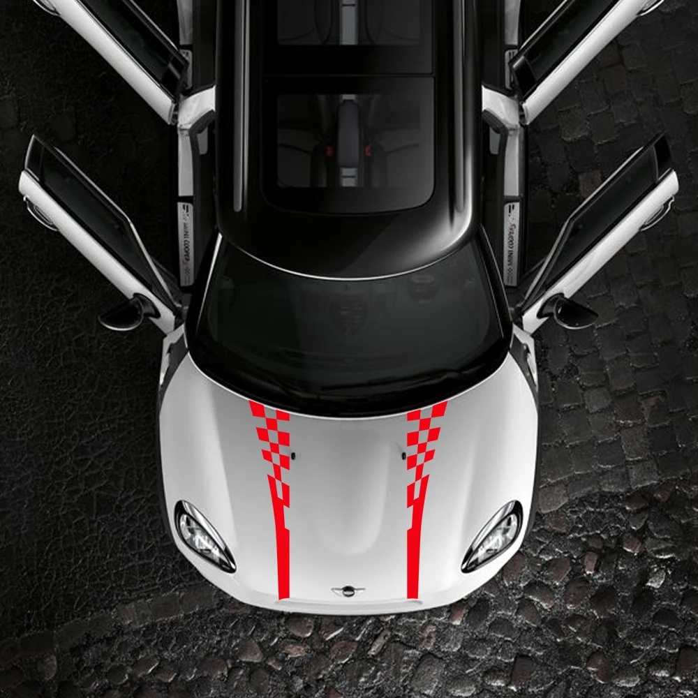 Комплект наклеек на крышку капота автомобиля для Mini Cooper S JCW F55 F56 R55 R56, водонепроницаемая виниловая пленка, автомобильные Внешние автомобильные аксессуары