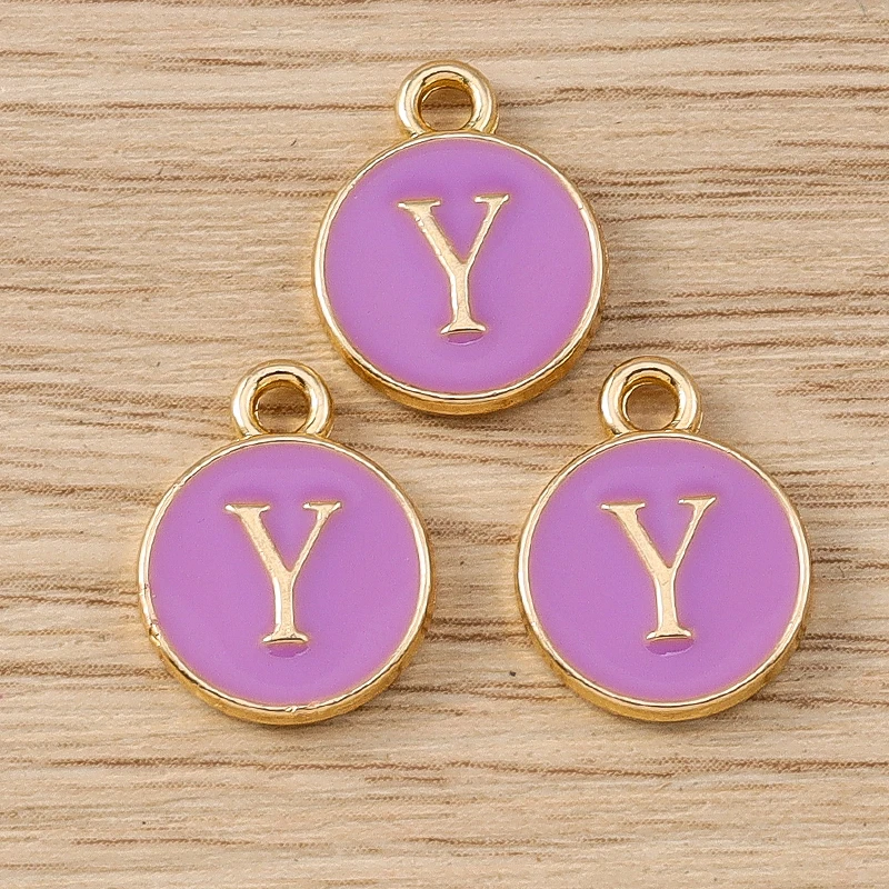 10 Stück 11 x 14 mm niedliche Emaille 26 A-Z Alphabet Buchstaben Charms Anhänger für Schmuckherstellung Ohrringe Halsketten DIY Bastelzubehör – Detail 27