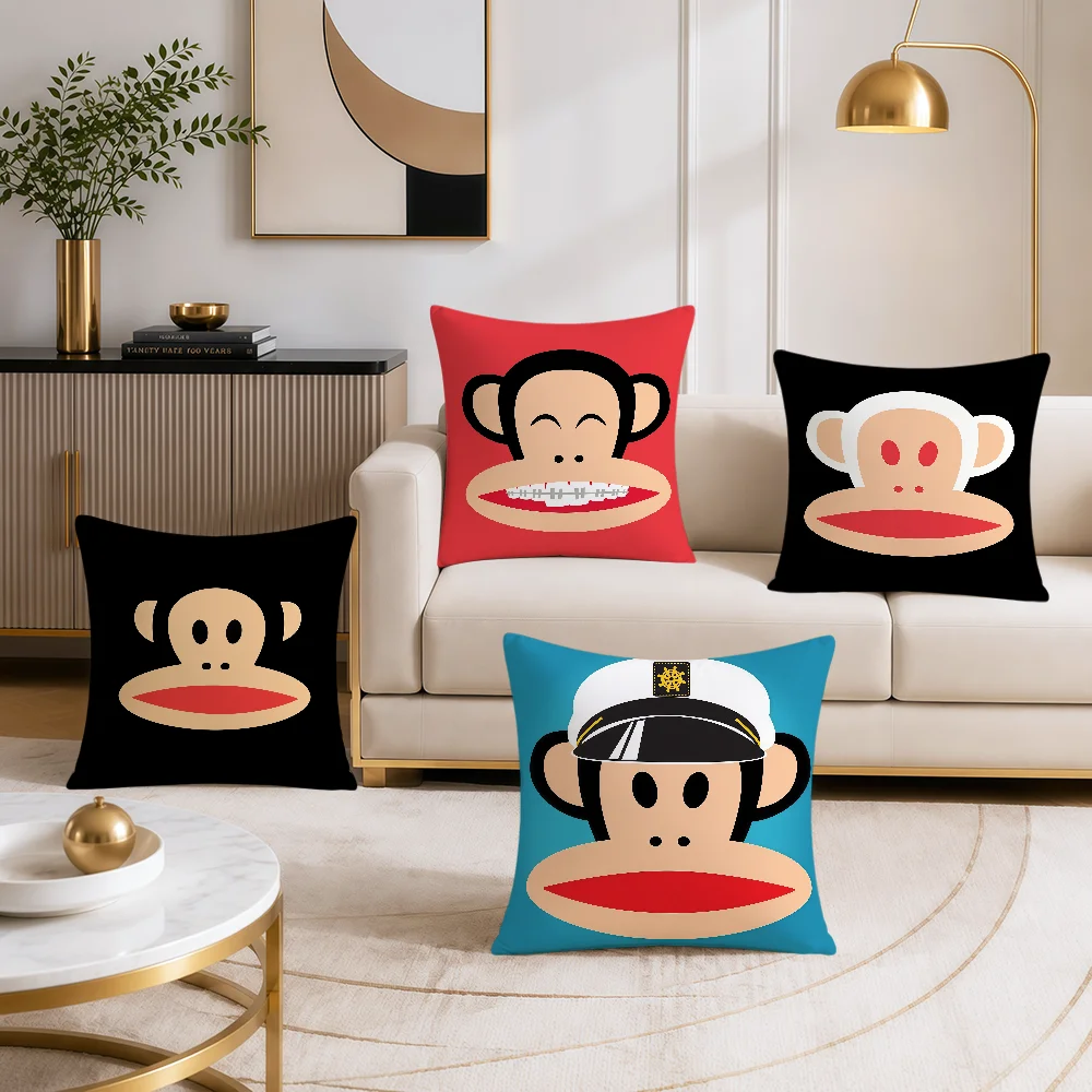 Fashion Cute Fun Monkey Music Soft Double Sided Pillowcovers Hogar Sofa P-pauls Living Room Home F-frank Decor Pillowcase Gift