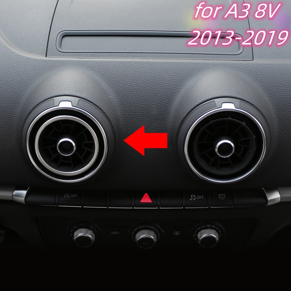 4pcs/set Stainless Steel Air Conditioning Vent Outlet Ring Cover Trim Decoration Sticker for Audi A3 8V 2013-2019 Accessories