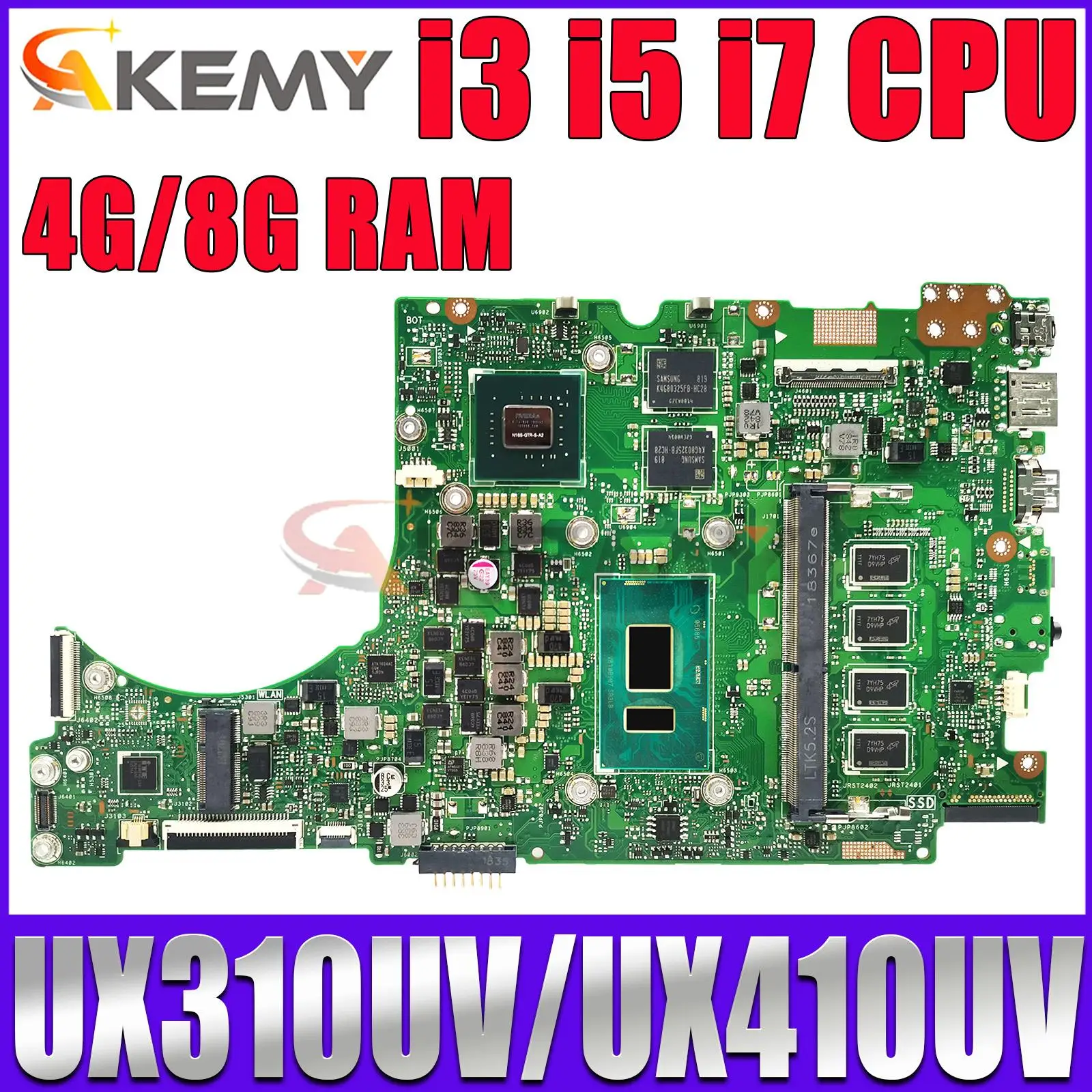 

UX310UV Laptop Motherboard For ASUS U3000U RX310U RX410U UX410UV UX410UA UX410UQK UX310UQK UX310UA UX310U Mainboard I3 I5 I7