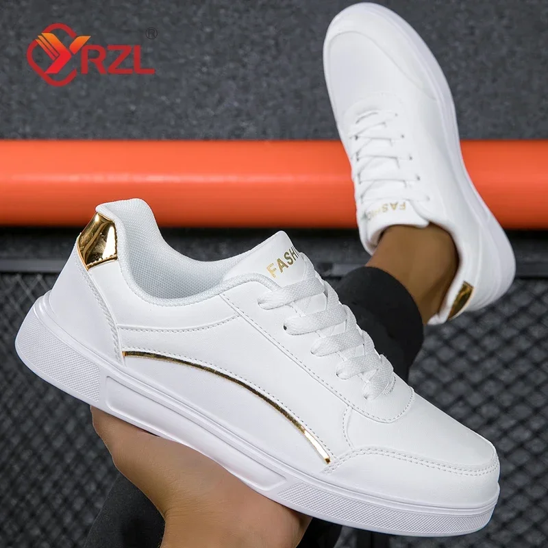 

YRZL New White Vulcanized Shoes Women's Casual Flats Shoes Sneakers Lightweight Walking Couples Shoes Masculino Plus Size 36-45