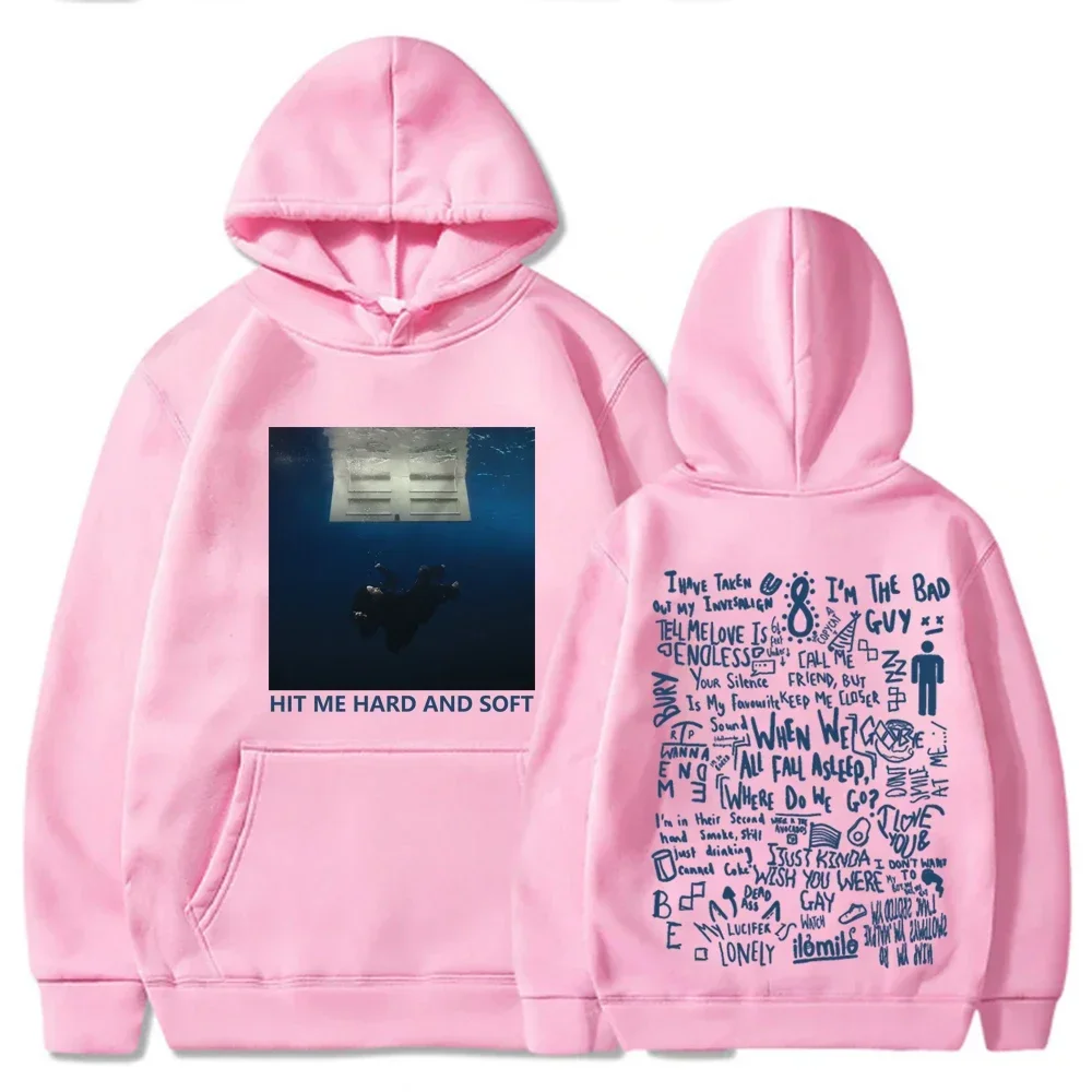 2024 Hit Me Hard and Soft Tour Hoodie Billie Pullover Men Bluzy z kapturem Sudaderas Męskie