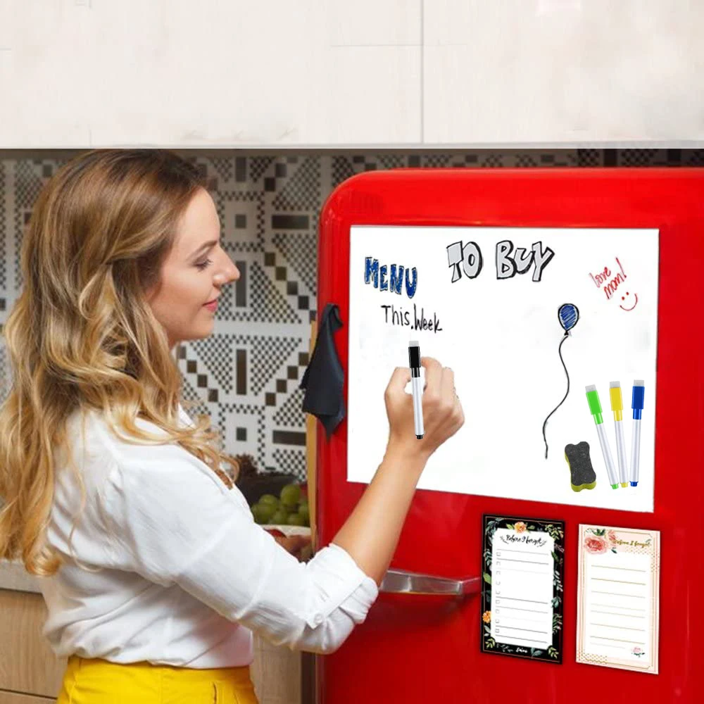 Picture 5: ABYN-Whiteboard Magnetic Fridge White Board A3 For Home Kitchen Menu Meal Shopping List,Reminder Notice Memo Board