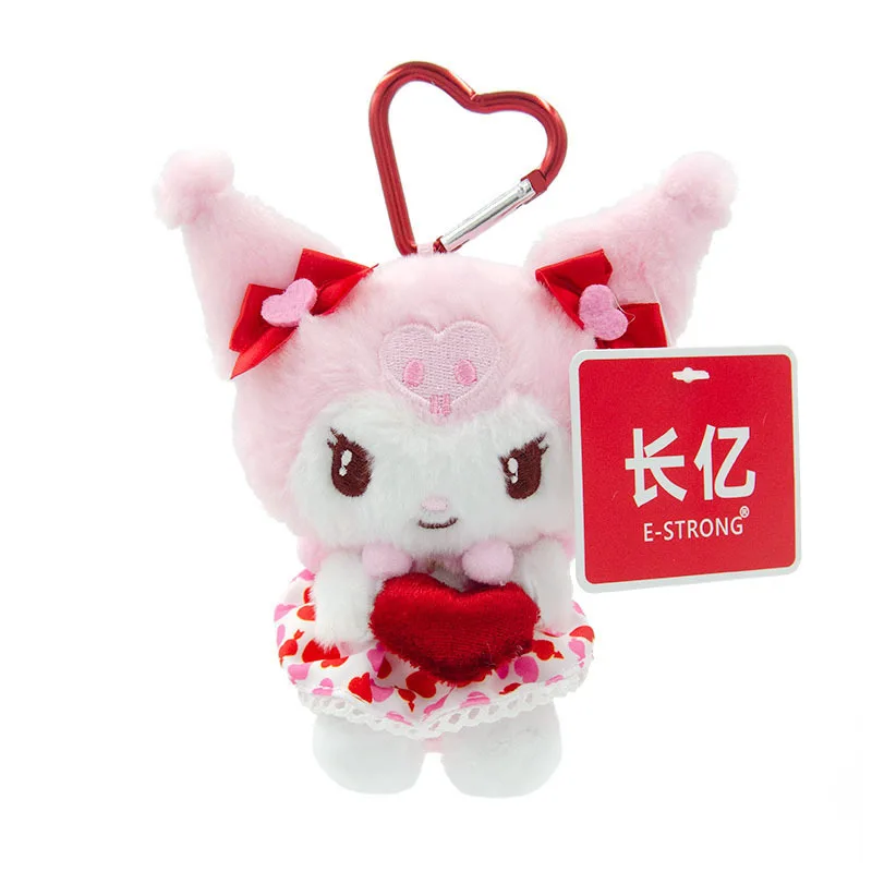 

Hello Kitty Sanrio Love Heart Cupid Plush Toy Series Cartoon Metal Keychain Plush Stuffed Toy Pendant Holiday Gift for Couple