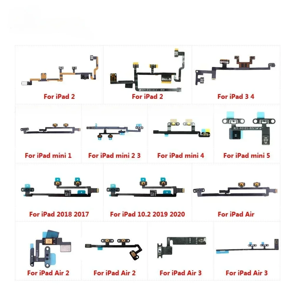 Volume Audio Mute Power ON OFF Button Key Flex Cable for IPad 6 7 8 Air Mini 1 2 3 4 5 10.2 Inch 2017 2018 2019 2020 Repair Part