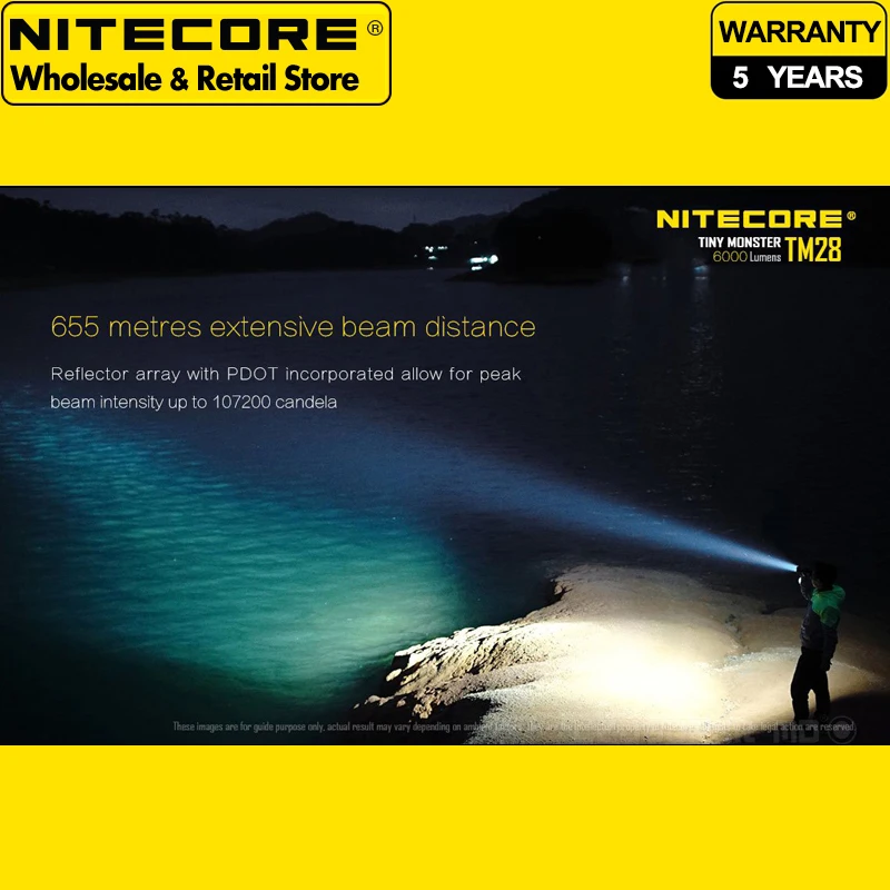 كشاف 6000 لومن Nitecore TM28 مصباح يدوي LED عالي الطاقة مع بطاريات 4*3100 مللي أمبير 18650 #6