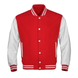 Letterman Coat Autumn Solid Casual Leather Sleeves Wool Unisex Vintage Baseball Varsity Jackets Men