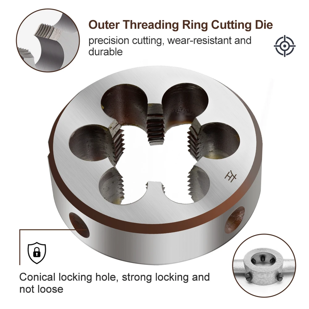 Juego de troqueles y troqueles de mano izquierda, máquina HSS, troquel de rosca de tornillo métrico, taladro M3/M6/M8/M10/M12/M14/M16/M18/M20, 2 uds.