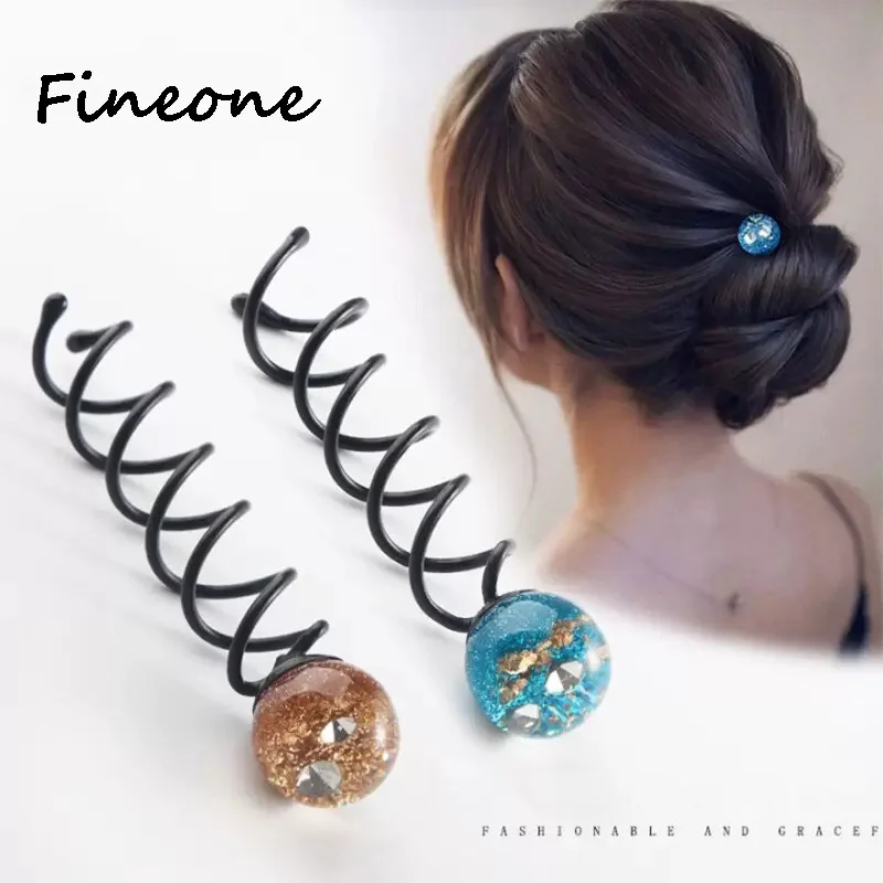 

Shiny Starry Sky Ball Spiral Hairpin Women Girl Barrette Hair Pins Hair Accessories Jewelry Gift