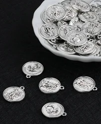 10Pcs Christian The Archangel Saint Michael Protect Us Medal Pendants St.Michael Charms DIY Jewelry Making Accessories