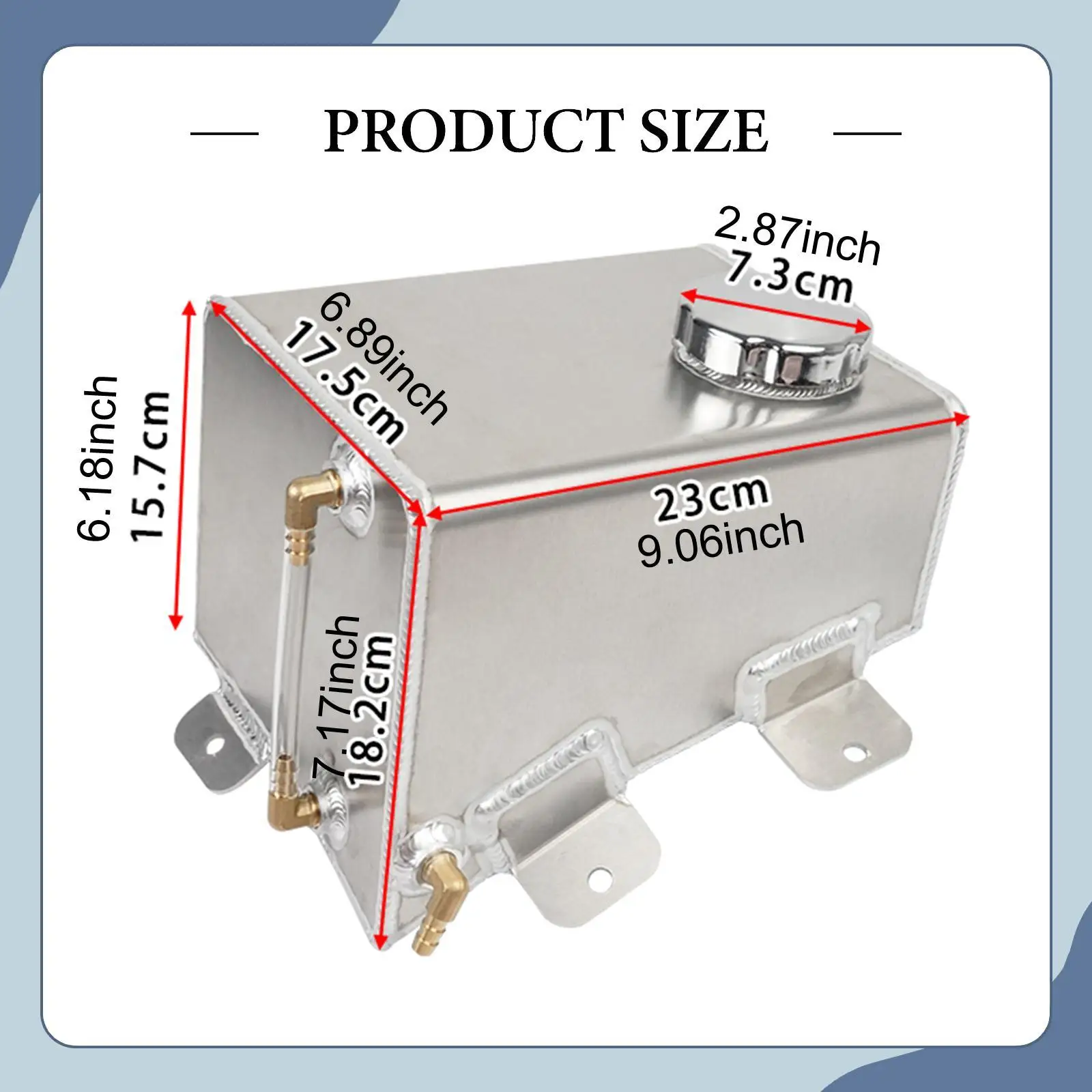 Tanque de transbordamento de refrigerante Tanque de recuperação de refrigerante prata automotivo de alto desempenho
