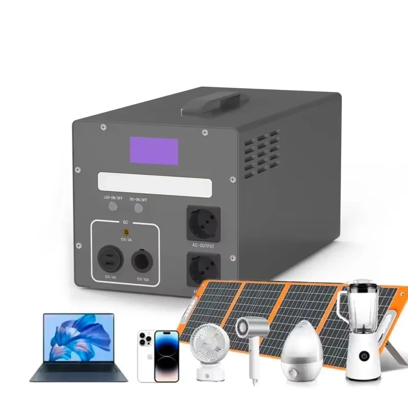 

Portable 110V Pure Sine Wave Power Station 300W with LiFePO4 QC3.0 Solar Panel MPPT Controller for Camping or Emergency Use