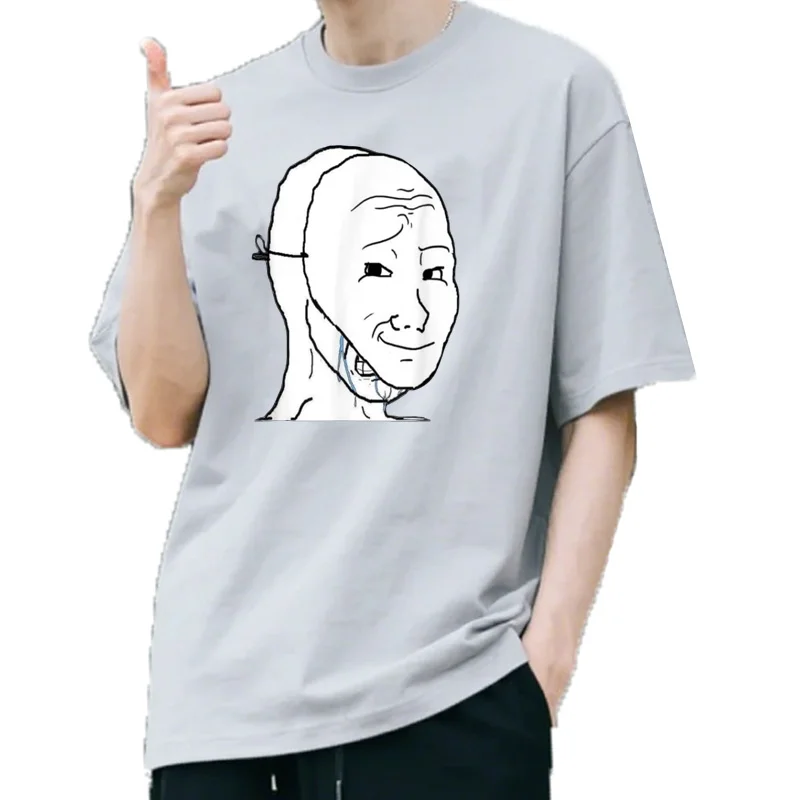 Frustré je suis fin Wojak Meme T-Shirt à manches courtes Harajuku décontracté mode ample Streetwear homme T-Shirt confor