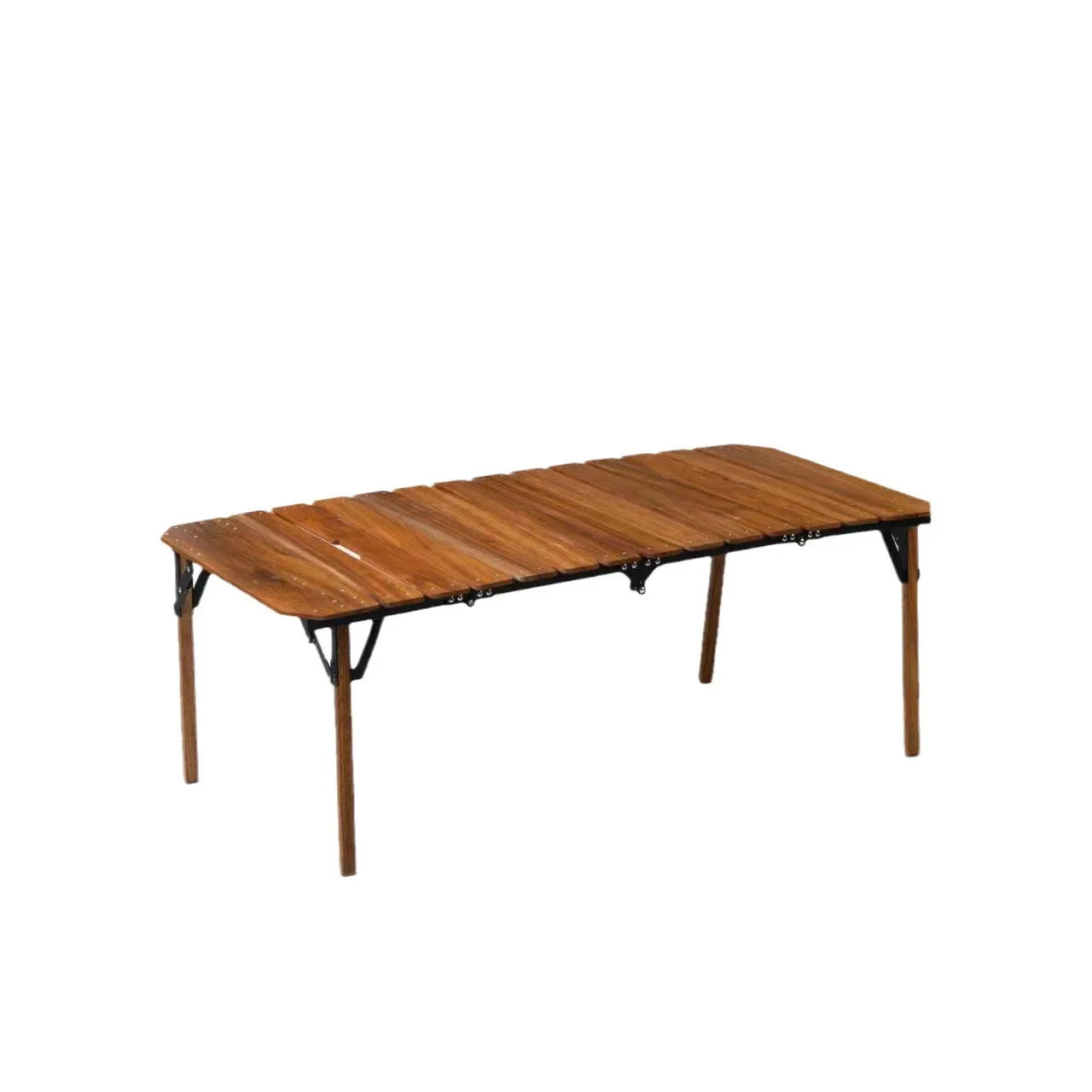 Organ table 120cm pineapple grid preservative wood primary color portable integrated folding outdoor camping table