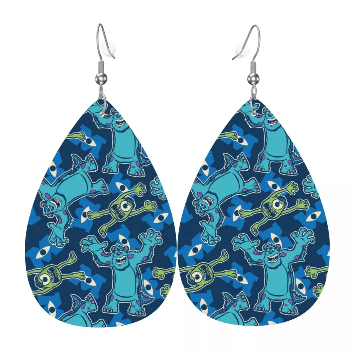 

Индивидуальные висячие серьги-капли из ПВХ-кожи в стиле «Университет монстров» для подарков, изящные украшения