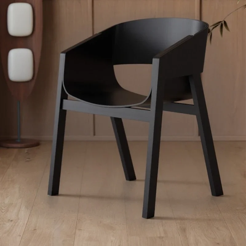 

Dining chair retro home solid wood armrest back chair simple Nordic casual designer dining table and chairs