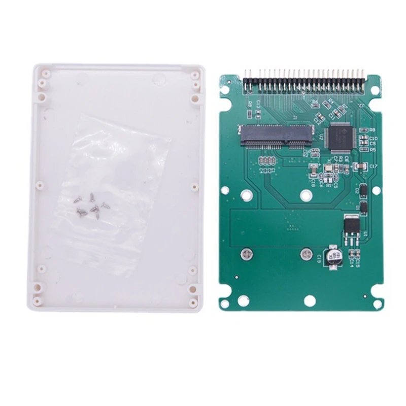 Top-44PIN MSATA To 2.5 Inch IDE HDD SSD MSATA To PATA Adapter Converter Card With Case 10X7X0.9Cm