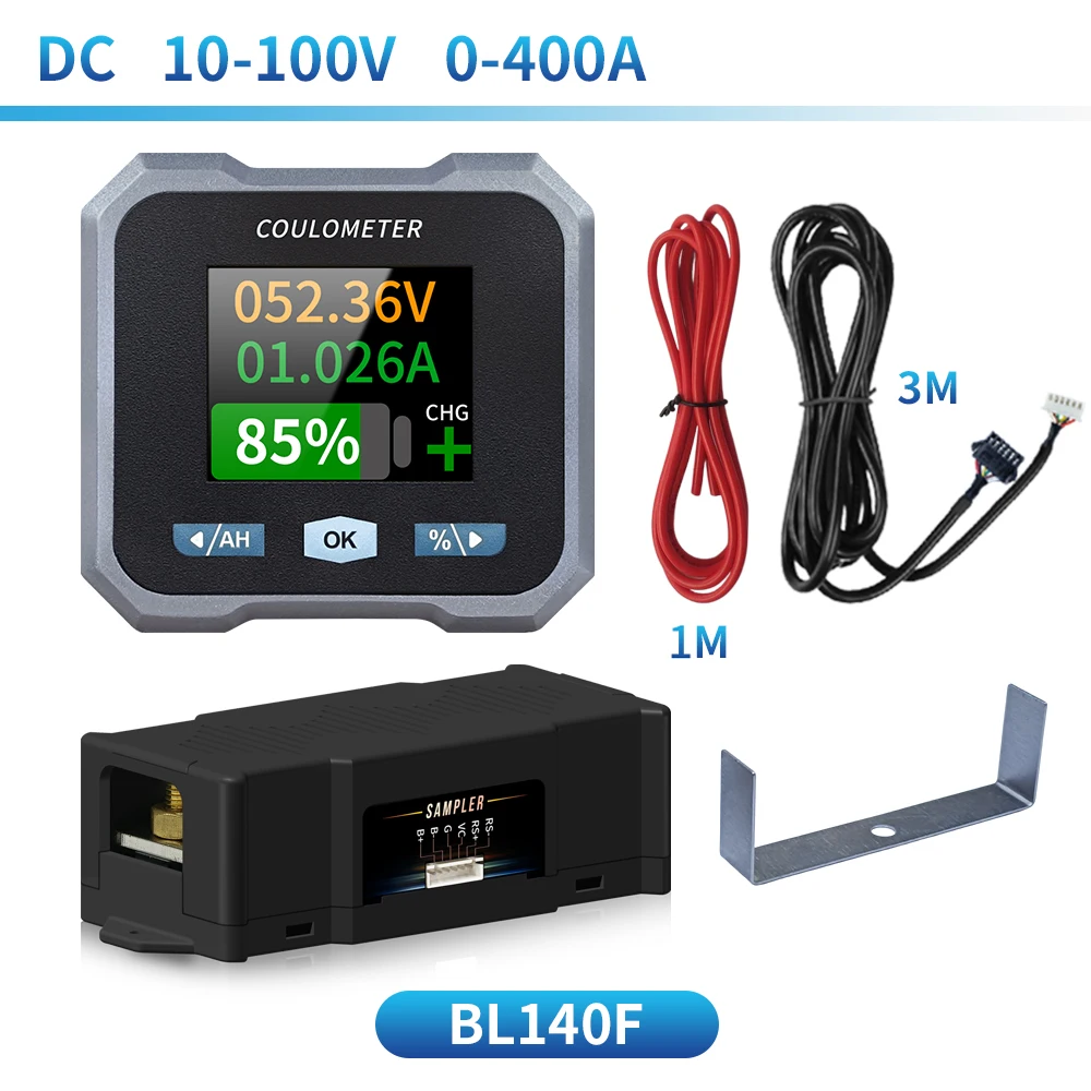 Wkładka typu DC 10-100V 0-400A Wodoodporny miernik Coulomb Poziom baterii Miernik Pojemność Bluetooth Battery Monitor Seria BL-F