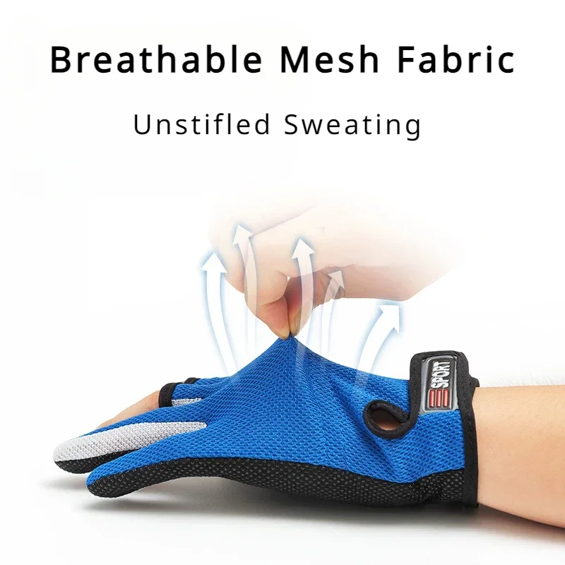 1 paio di guanti estivi per la protezione solare, guanti impermeabili, guanti da equitazione da pesca antiscivolo a tre dita esposti, regali da uomo