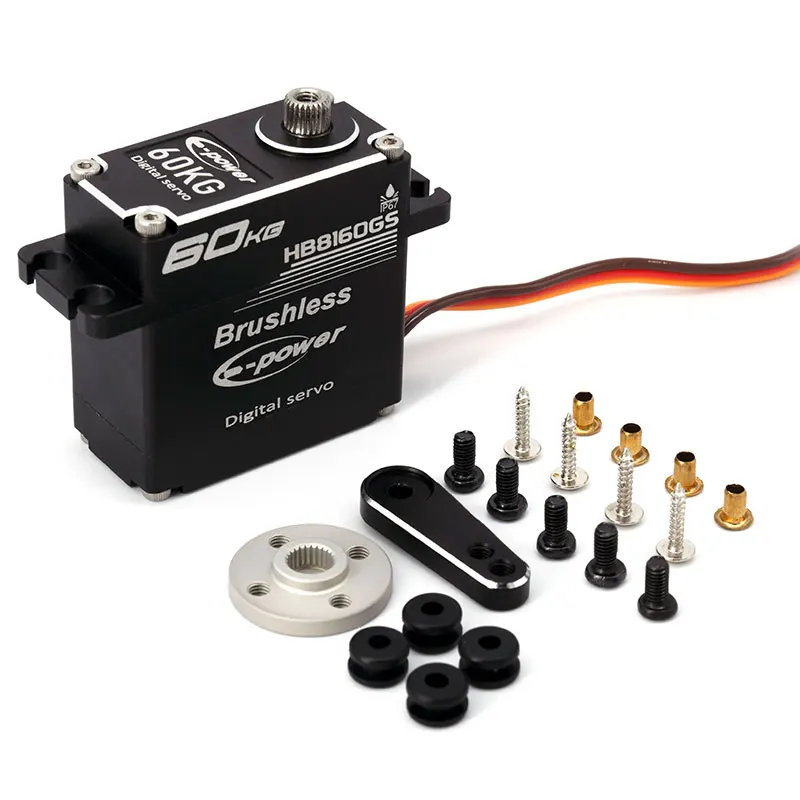 E-POWERRC 60 كجم مؤازرة بدون فرش 180 ° /270 ° 14 فولت مقاوم للماء ميتال جير عزم دوران عالي 1/8 1/10 RC الزاحف سيارة روبوت Traxxas Scx 10 جزء #4