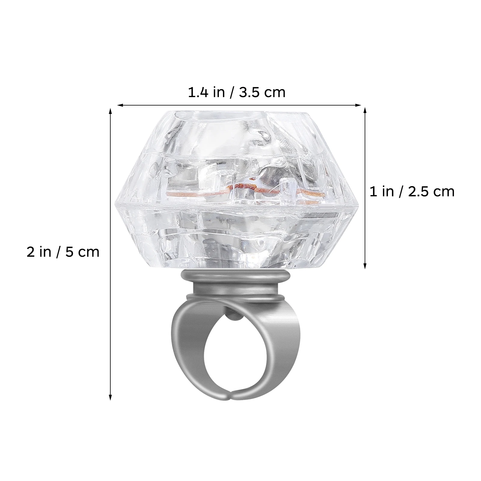 

12 Pcs LED Diamond Ring KTV Toy Light up Toys Dance Party Finger Rings Eye-catching
