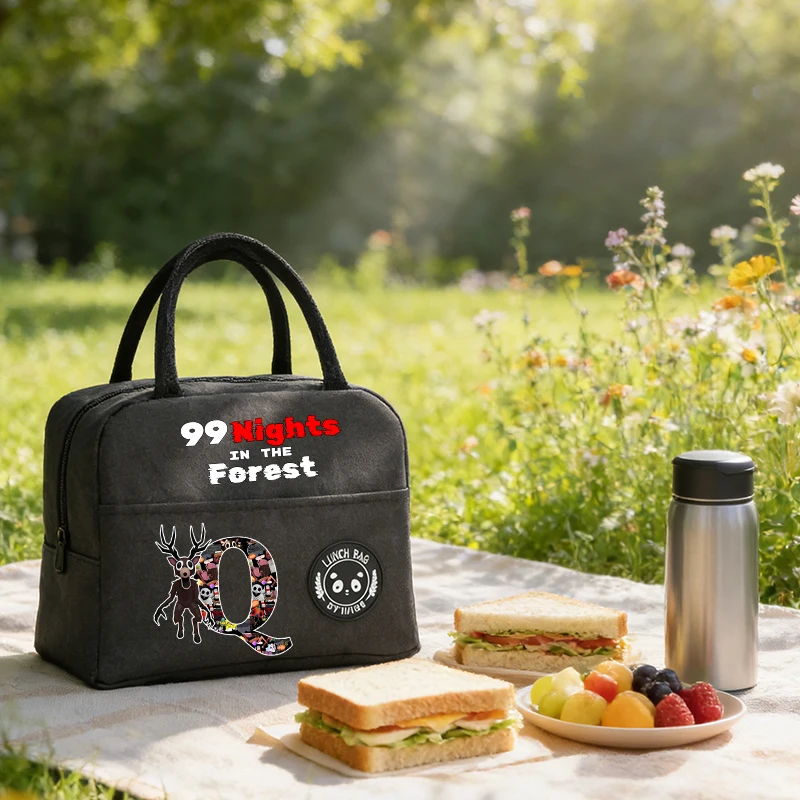 

99 Nights in The Forest Boy Lunch Bag Portable Lunch Box Thermal Insulation Storage Bag Picnic Storage Bags Large Capacity Tote