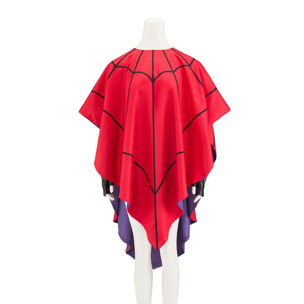 Disfraz de Lydia Deetz, capa de telaraña de Lydia, capa roja para mujer con guantes, trajes para Halloween