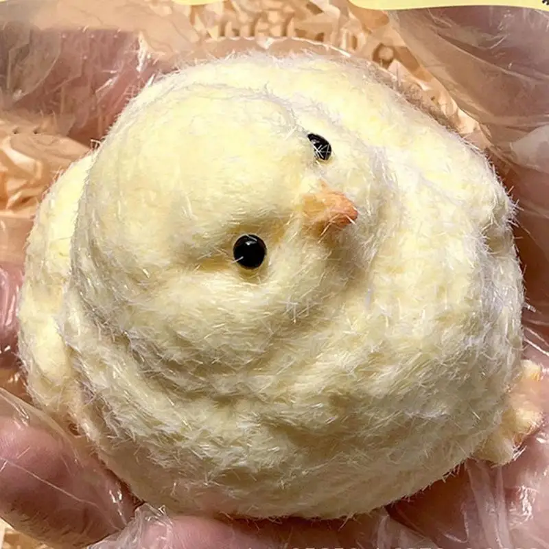 Handgemachte gelbe große Huhn Plüsch Silikon Squishys Kneifen Spielzeug süße Henne Küken Taba Quetschen Spielzeug Relief Druck Geschenk