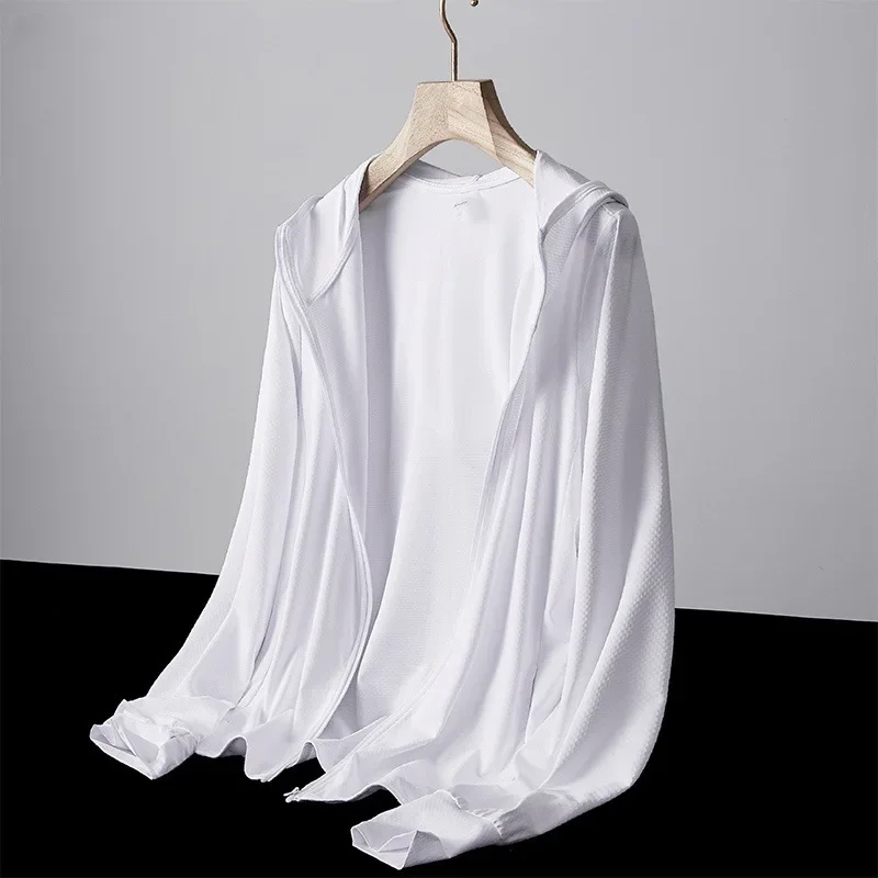 여름 야외용 UPF50 자외선 차단 재킷 남성용 2025 신상 루즈핏 아이스 실크 초박형 자외선 차단 의류