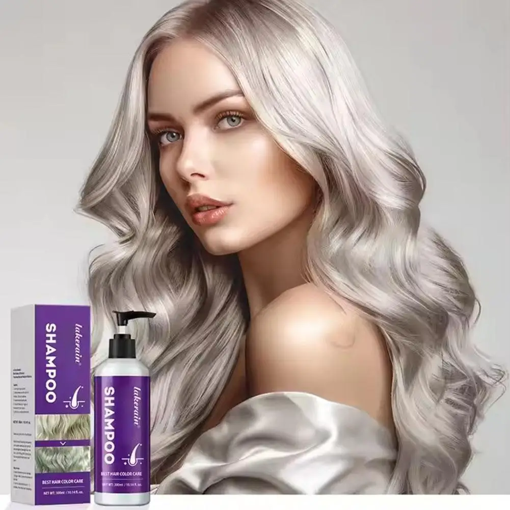 Lila Haarfärbeshampoo Farbfixierung Abdeckung Grau Haarpflege Gelb ﻿ Für Color Bleaching Shampoo Blonde Nourishing Hair Lock F C5P3