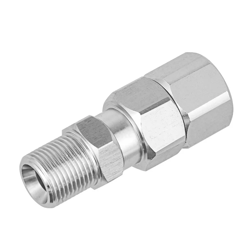 

High Pressure Washer Wash Gun Tail 3/8 Thread Non-winding Stainless Steel 360° Rotary Water Pipe Fittings