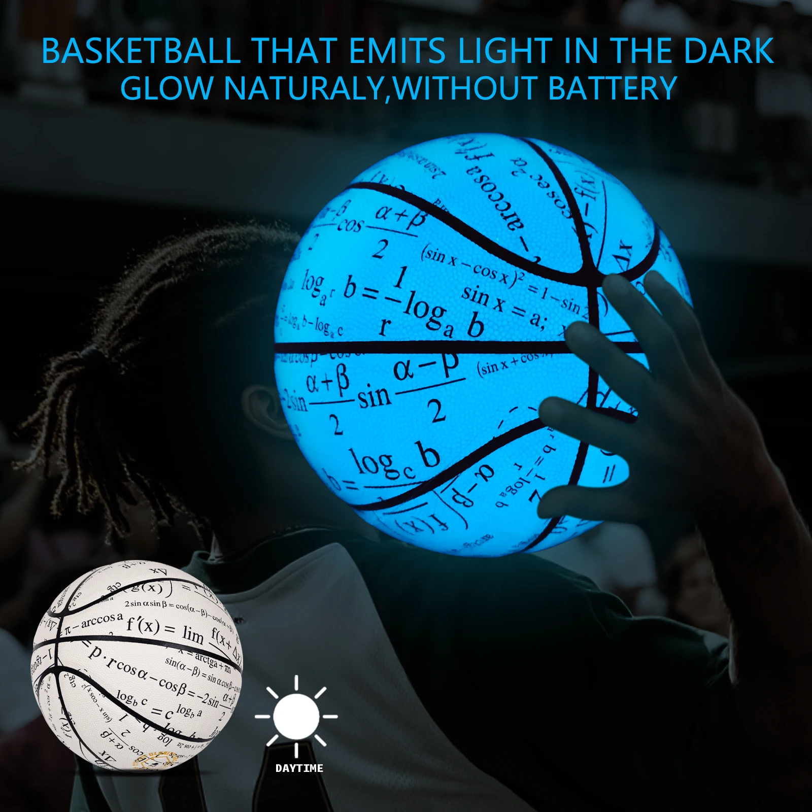 

Luminous Blue Basketball Ball 7 29.5'' Glow in The Dark Soft Pu Glowing Basketball Gift For Men Women Outdoor Ball Night Game
