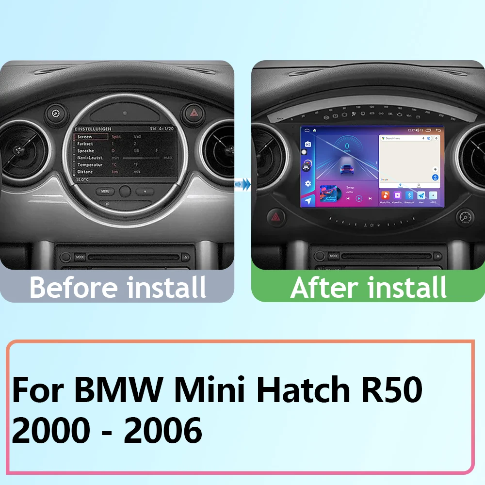 Car Auto For BMW Mini Hatch R50 2000 - 2006 Android Radio GPS Navigation Multimedia Player Video Carplay WIFI BT IPS No 2din DVD