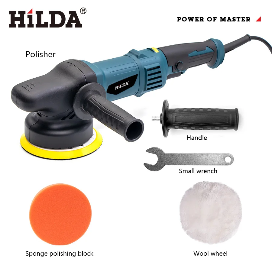 HILDA Car Polishing Machine 5inch Orbit Dual Action Auto Polisher Variable Speed Sander Buffing Waxing Machine 980W